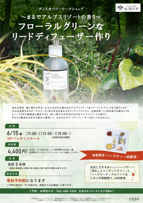 生活の木　フローラルグリーンなリードディフューザー作り