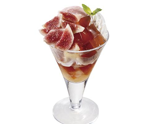 【NEW】シャリとろ食感が楽しいひんやりイチジクと桃のパフェ◆◇◆