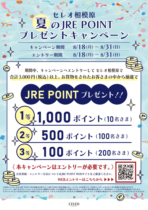 夏のJRE POINTプレゼントキャンペーン