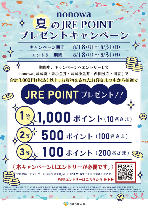 夏のJRE POINTプレゼントキャンペーン