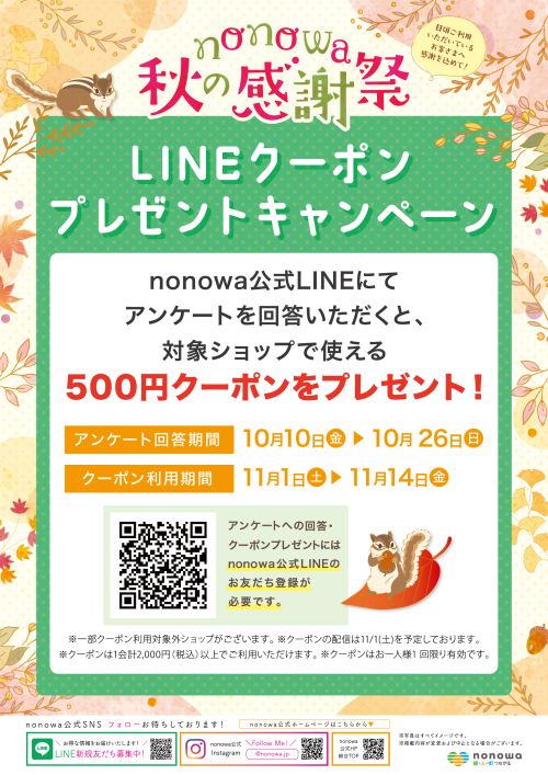 LINEクーポンプレゼント