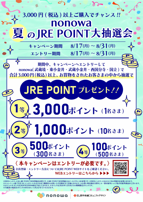 🌟夏のJRE POINT大抽選会🌟