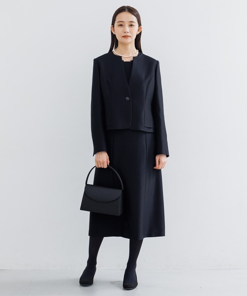 【喪服・礼服】ブラックフォーマル アンサンブル/ジャケット+ワンピース