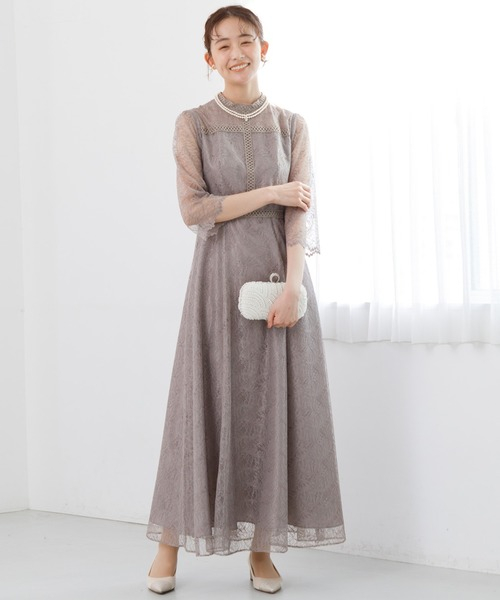 【formforma限定】《マザードレス》 リーフレースロングドレス