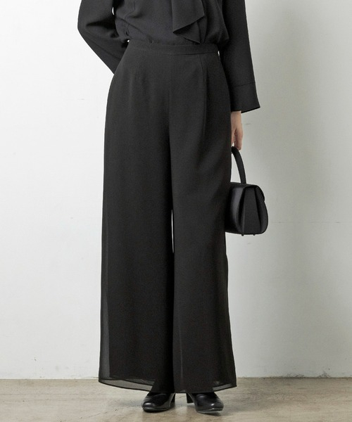 【喪服・礼服】【洗える】ブラックフォーマルパンツ