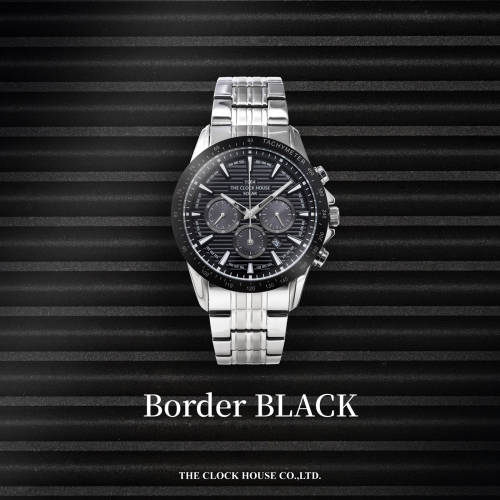 THE CLOCK HOUSEよりブラック文字盤にボーダー仕上げを施したソーラークロノグラフ登場