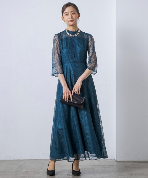 【form forma限定】《マザードレス》リーフレースロングドレス